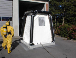 Oppustelig rensekabine