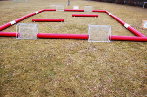 Oppustelig teknisk fodboldbane