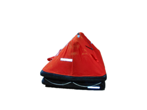 Redningsflåde i sort og rød