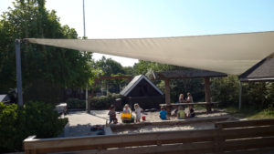 Sejloverdækning i Hemmet børnhave anden side