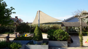 Sejloverdækning i Hemmet børnhave lige på