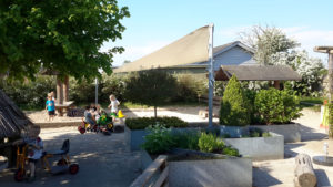 Sejloverdækning i Hemmet børnhave skrå på